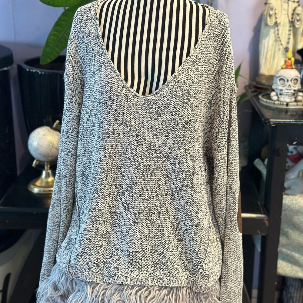 Gray V-Neck Sweater